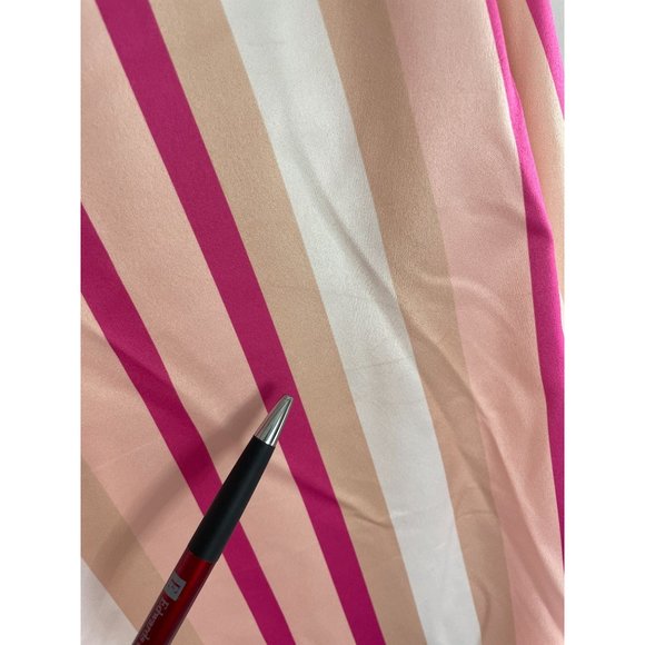 NOTES DU NORD Liv Striped Blouse 40 Wrap Collar Pink/White - Picture 7 of 14